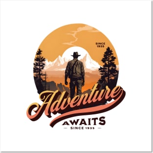 Adventure Awaits - Since 1935 - Sunset - Outdoors, Camping, Hiking, Adventure Posters and Art